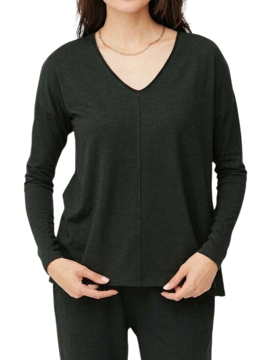 Smash + Tess Tops - Smash Tess Longline Top Black Slouchy Relaxed Fit Women Small Bamboo